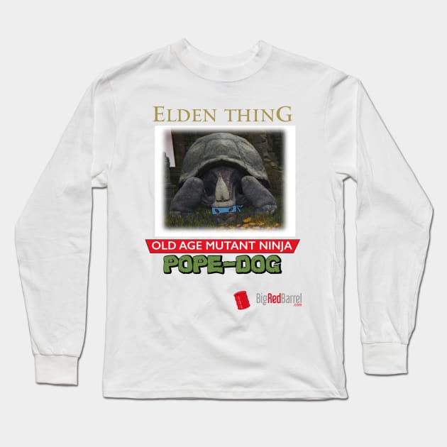 Elden Thing: Old-age Mutant Ninja Pope-dog Long Sleeve T-Shirt by Big Red Barrel